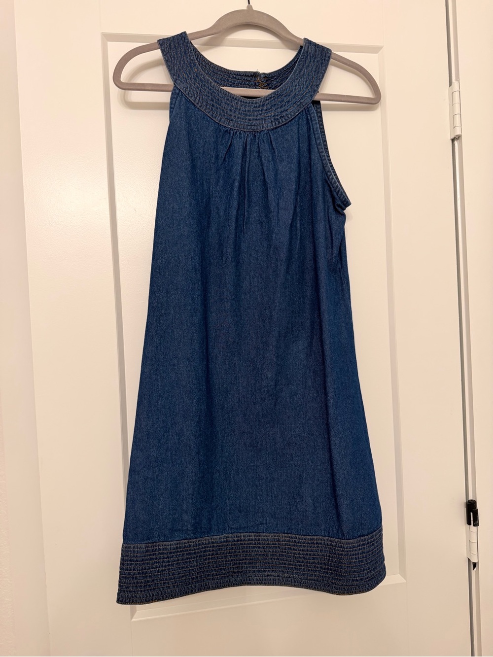 Speed Control Womens Dark Blue Denim Halter Dress